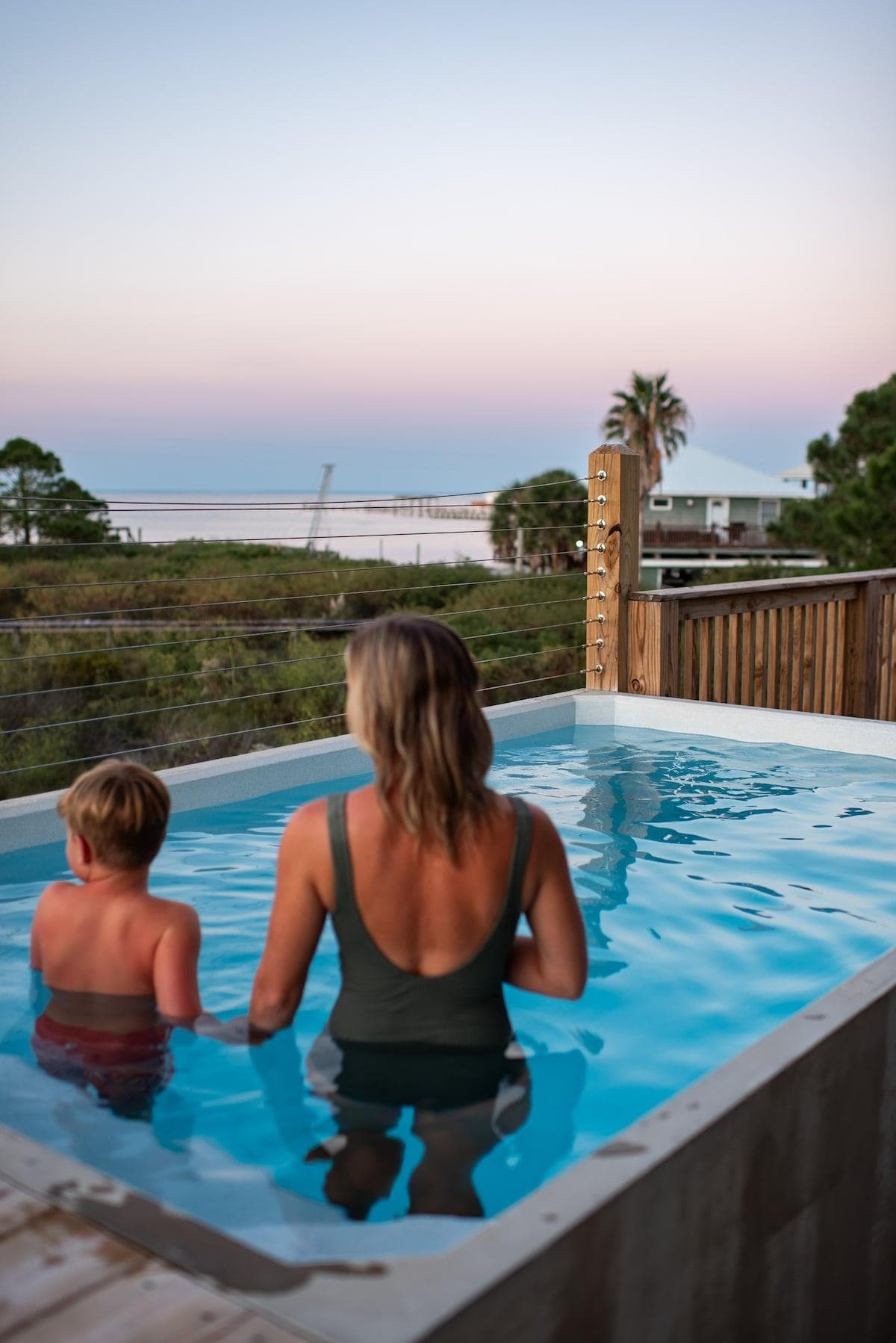 Private heated saltwater plunge pool overlooking the bay! Pool heats to 100 degrees! There is a $25/day fee for heating in winter. If you do not want the pool to be heated that fee can be removed.